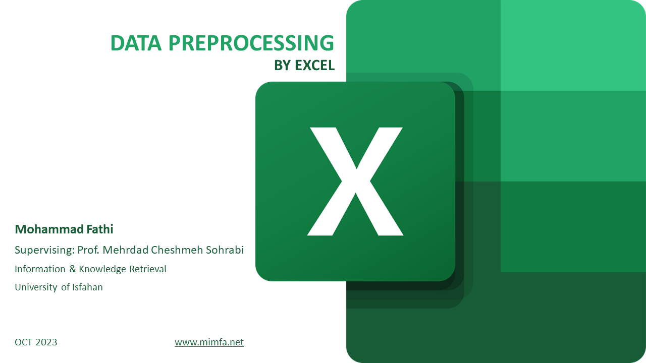 Data PreProcessing By Excel